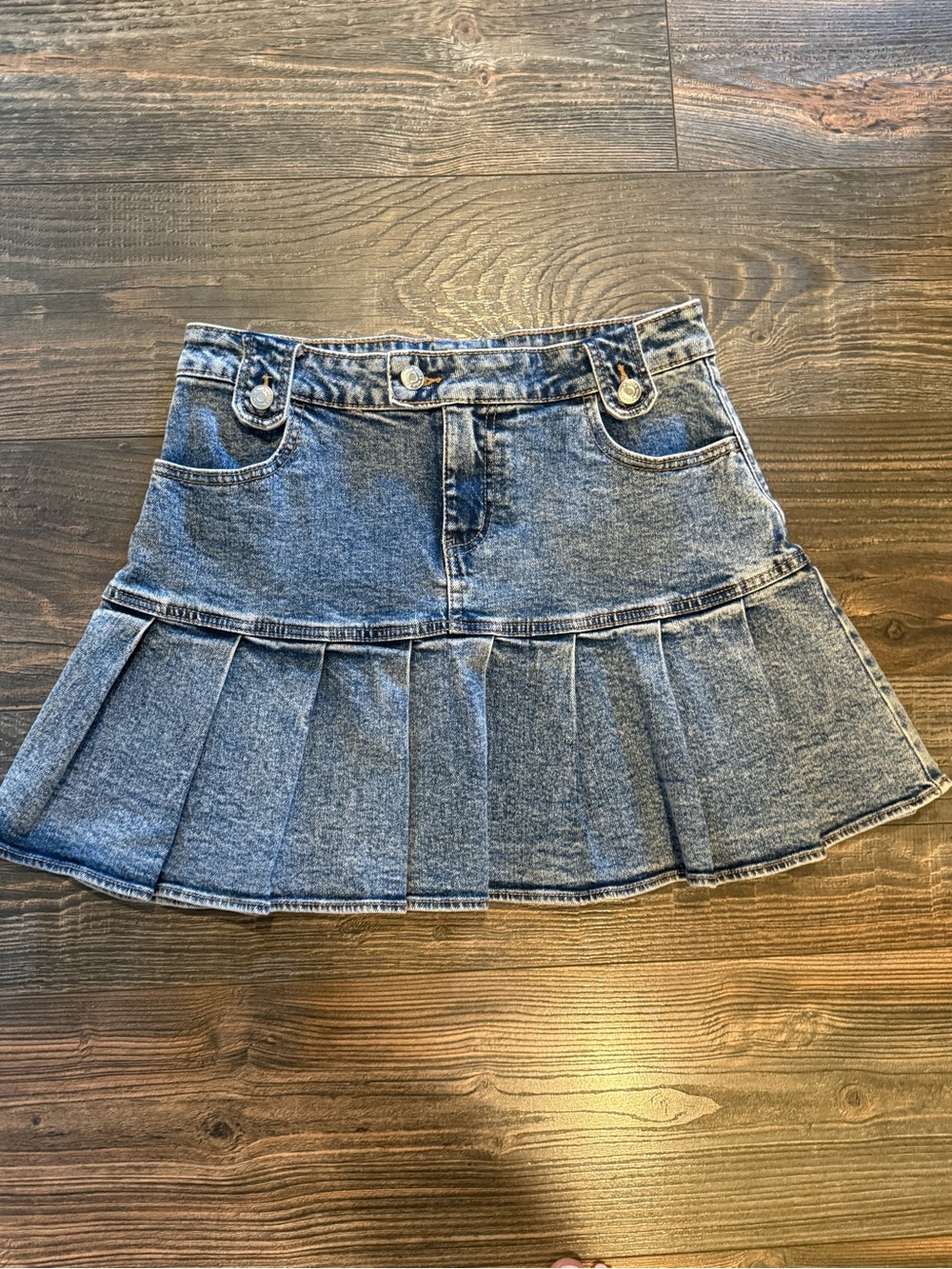 wild fable Denim Pleated Mini Skirt - Light Blue